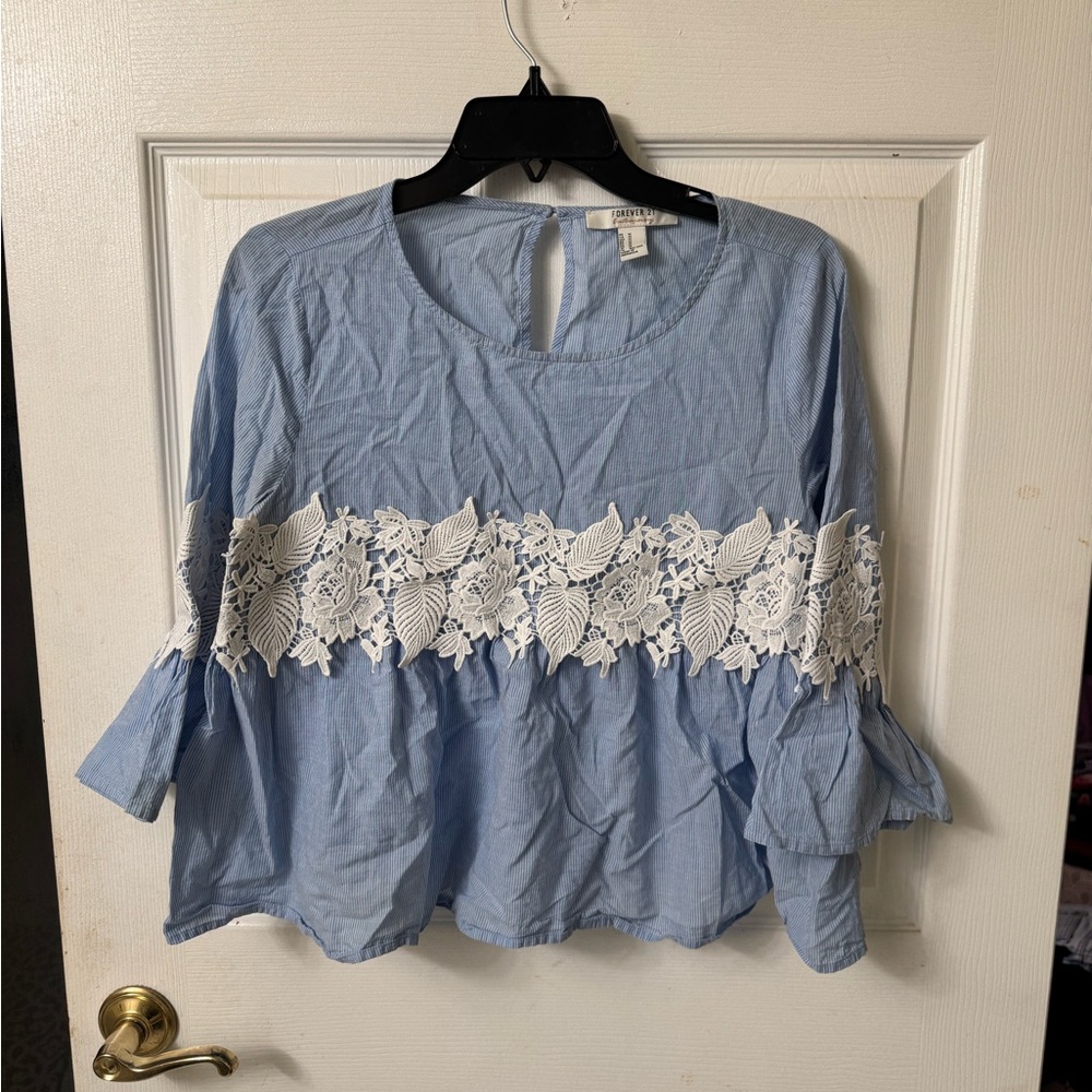 Cotton Lace Trim Women's Top
